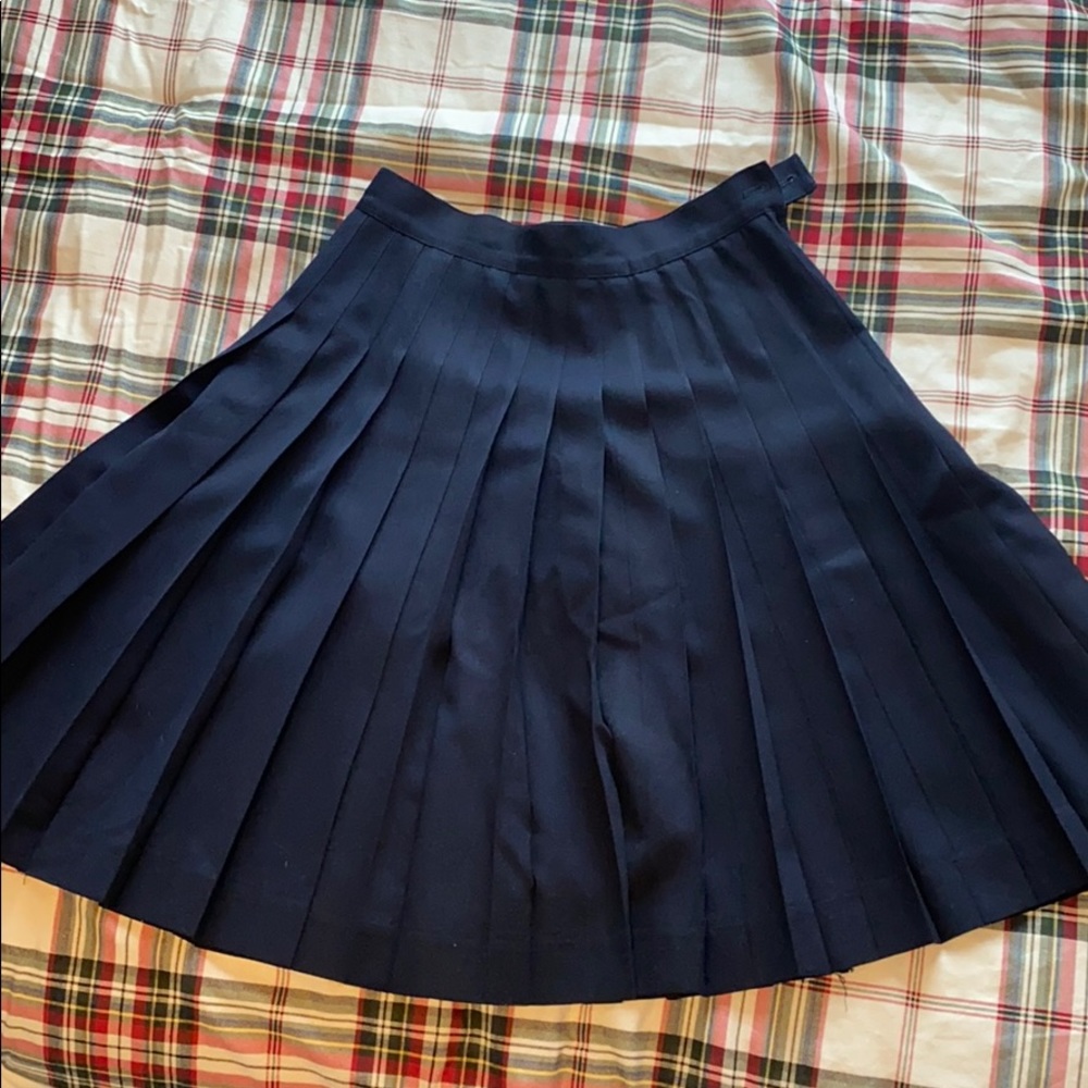 Vintage Navy Wool Skirt